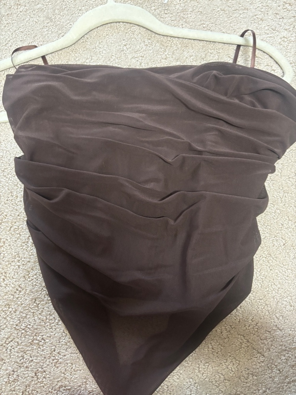 Women's Brown Strapless Corset Top